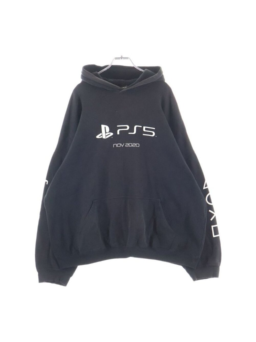 Balenciaga Playstation Boxy Hoodie 5 Print Oversize Pullover Black